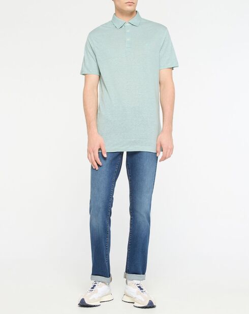 Polo 100% Lin Chambray céladon