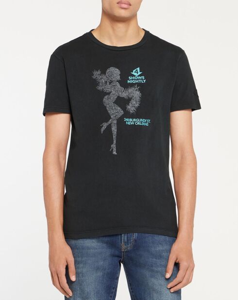 Blackboard Pinup Kurzarm-T-Shirt, schwarz