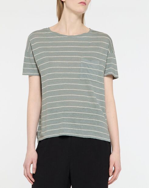 T-Shirt 100% Lin Cinthia bleu