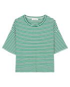 T-Shirt 100% Lin Rayé vert/blanc
