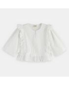 Top en Coton à broderie anglaise blanc