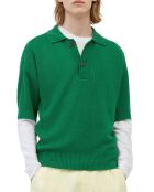 Polo 100% Lin manches courtes Maille vert emeraude