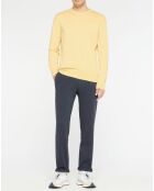 Pull en Coton & Soie col rond jaune