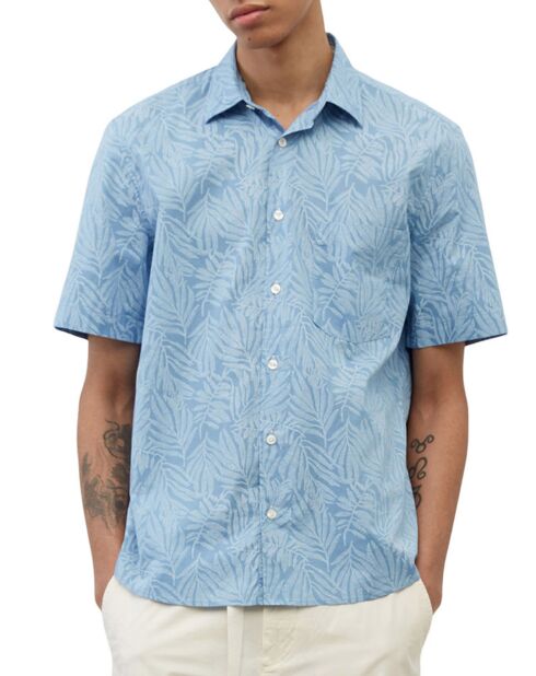 Chemise manches courtes coton biologique bleu ciel