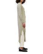 Gilet Long Cotelé Coton & Lin beige foncé