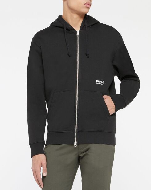 Sweat en Coton Organique Class Replay Zip noir
