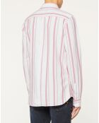 Chemise 100% Coton Bio Slim Fit à rayures rose/blanc