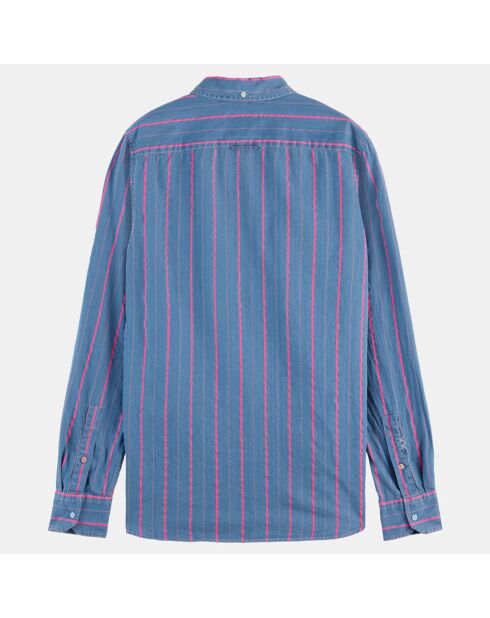 Chemise Slim Fit à rayures bleu/rose