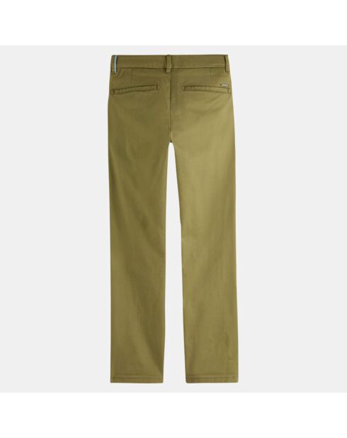 Pantalon Chino en Toile de coton kaki