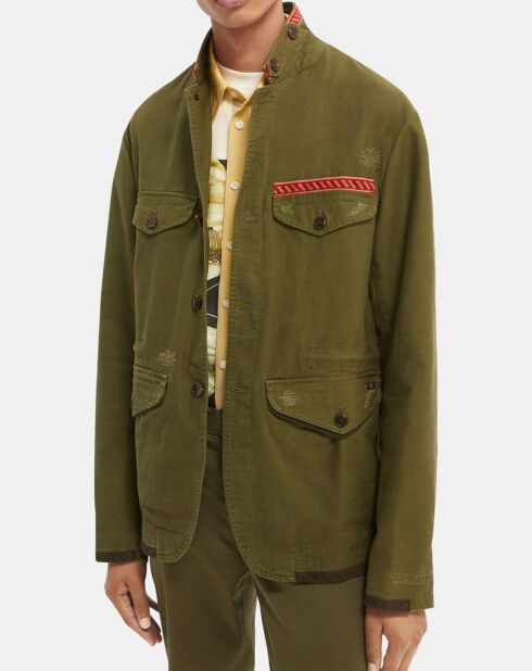 Veste Militaire brodée kaki