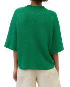 Pull 100% Lin manches courtes Col R vert foncé