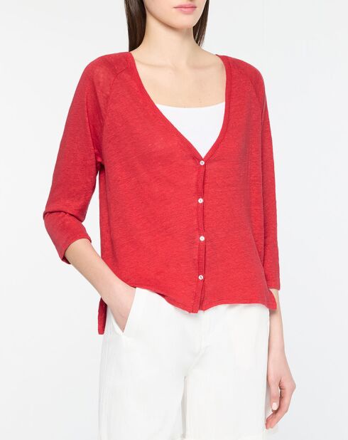 Gilet 100% Lin Lorelai rouge