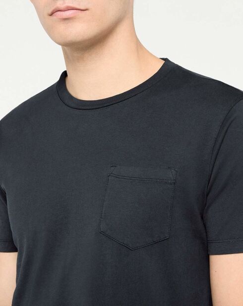 T-shirt a maniche corte con tasca nera