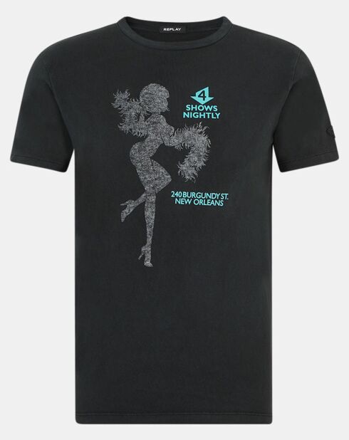 Blackboard Pinup Kurzarm-T-Shirt, schwarz