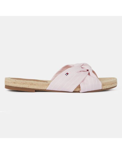 Mules rayées roses