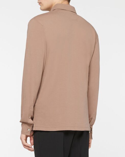 Polo Regular Fit Jersey beige foncé