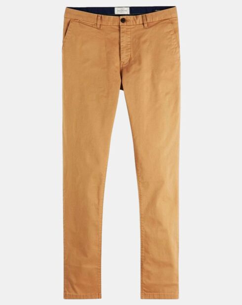 Pantalon chino Slim Fit Stuart uni stretch beige