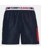 Short de bain bande élastique logo bleu marine