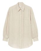 Chemise 100% Lin Drapé beige