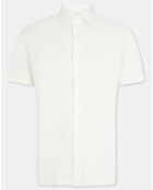 Chemise en Lin mélangé Slim Fit Polo Piqué écrue