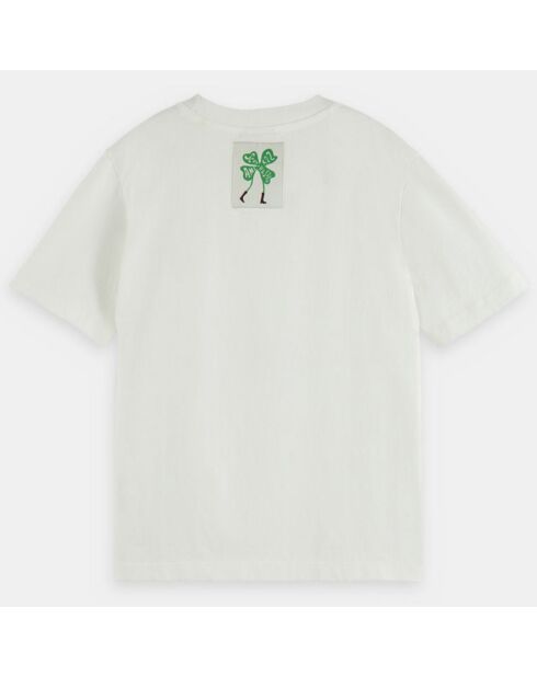 T-Shirt en Coton bio à motif Trèfle blanc