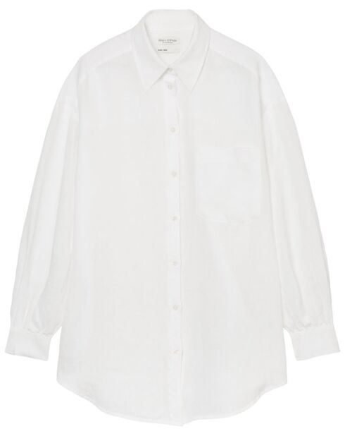 Chemise 100% Lin Drapé blanche