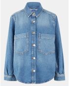 Veste en Jean à franges bleue