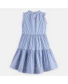 Robe en Coton bio sans manches à rayures bleu/blanc