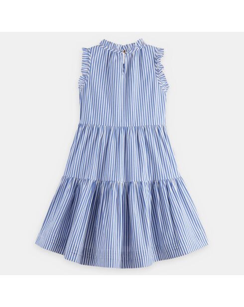 Robe en Coton bio sans manches à rayures bleu/blanc