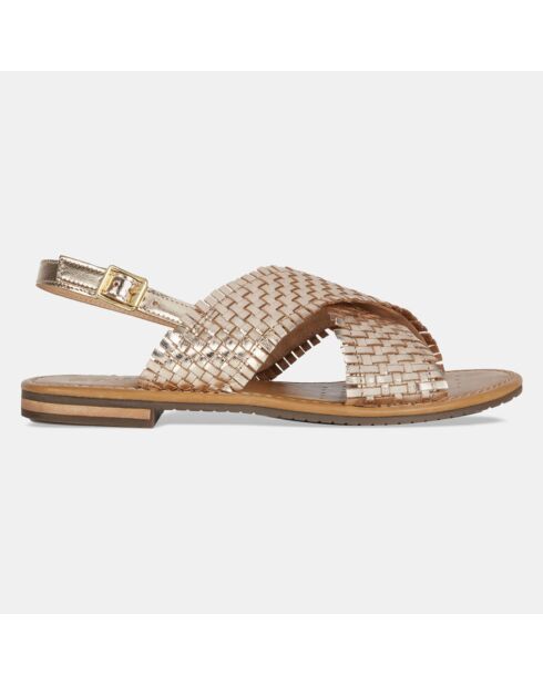 Sandales en Cuir Sozy dorées
