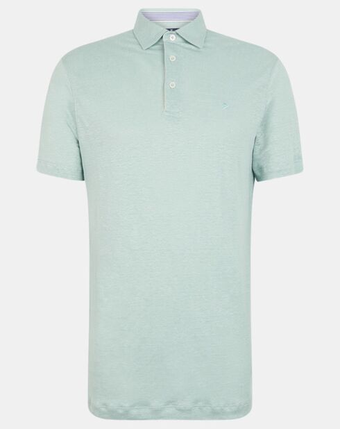 Polo 100% Lin Chambray céladon