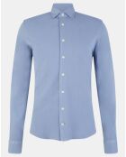 Chemise Slim Fit Unie Piquée bleu chiné