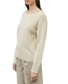 Pull en Coton & Lin Col Bateau beige clair