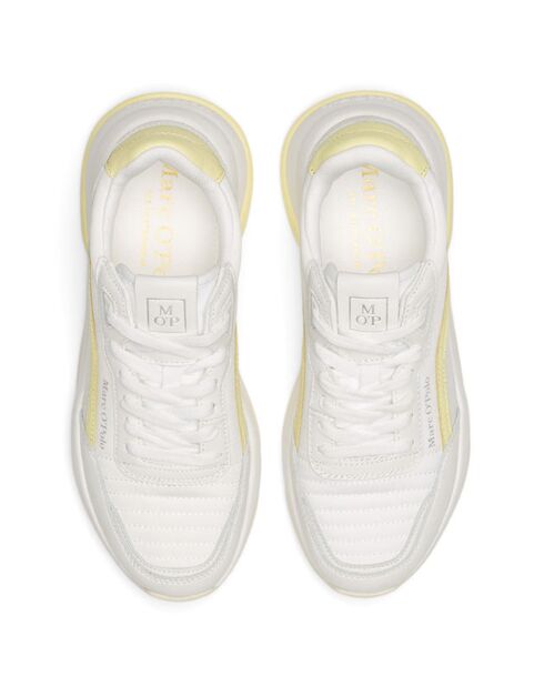 Sneakers Bi Matière blanc/jaune