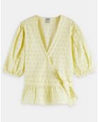 Top en broderie Anglaise jaune pâle