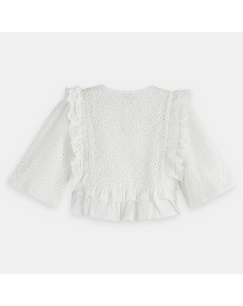 Top en Coton à broderie anglaise blanc