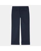 Pantalon Chino en Coton bio droit bleu marine