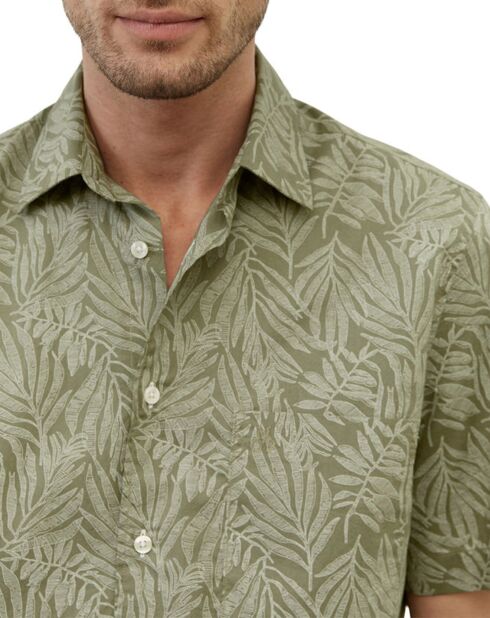 Chemise manches courtes coton biologique kaki