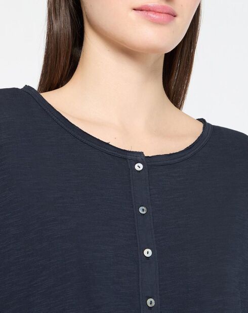 Top 100% Coton Biologique O-Avoca bleu foncé