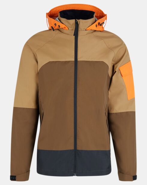 Blouson Technique Color block marron/beige