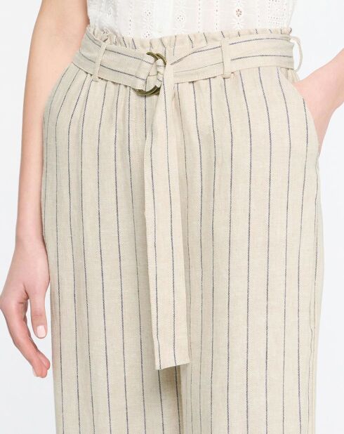 Nara broek van ecru linnenmix