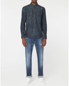 Chemise manches longues Denim Dark bleu moyen