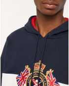 Sweat Hoodie Blason bleu marine