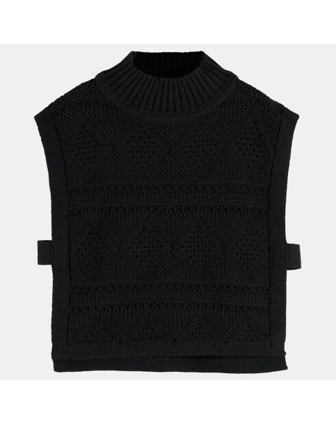 Pull en Maille de coton sans manches noir