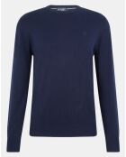 Pull en Coton & Soie col rond bleu marine