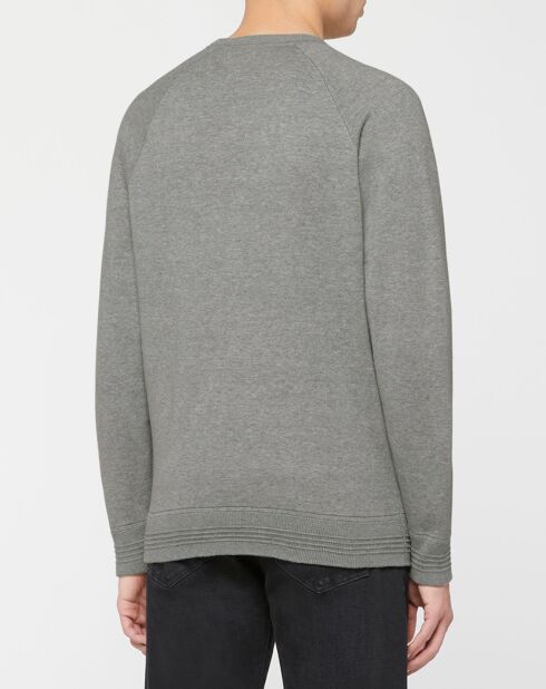 Pull col rond gris