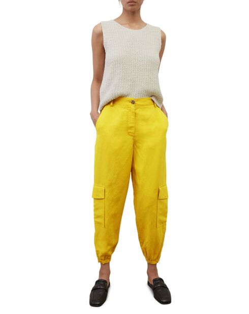 Pantalon Cargo Tencel & Lin  Zip jaune