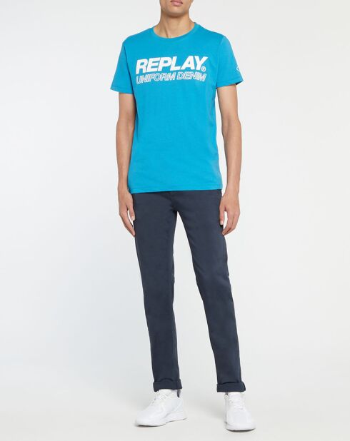 Hellblaues Kurzarm-T-Shirt mit Centltermo Logo