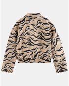 Veste courte Animal beige/noir