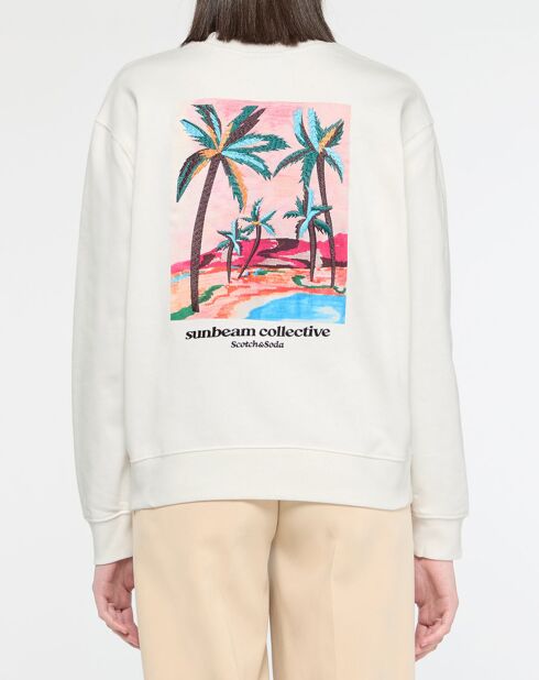 Sweat 100% Coton Bio Patch Tropical crème